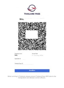esempio di Thailand PASS